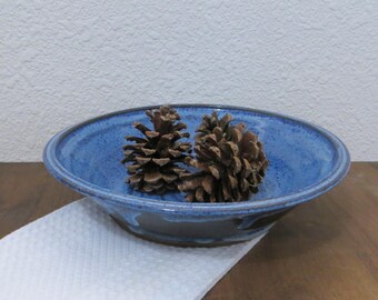 Serving Bowl - Handmade Stoneware Pottery Ceramic - Indigo Blue - 1-1/2 Quart