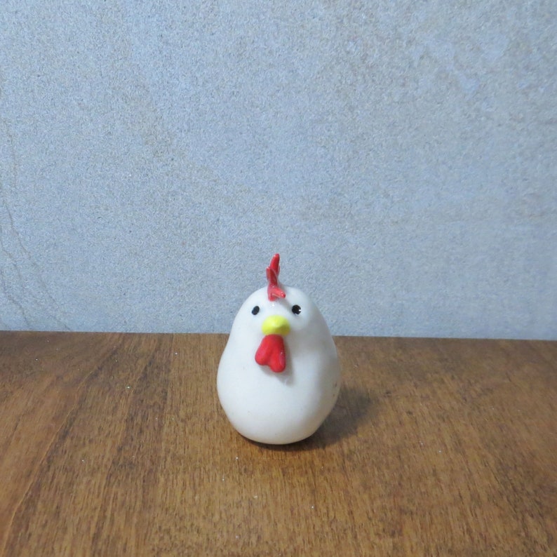 Ceramic Sculpture Rooster Chicken Chick Set of 3 image 5