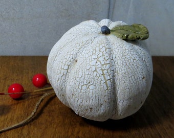 Stoneware Pumpkin Rattle - White Croc