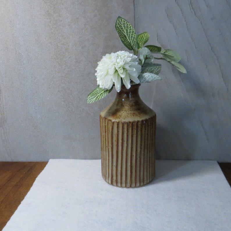 Stoneware Small Bud Vase Birch Brown 8 ounce image 1
