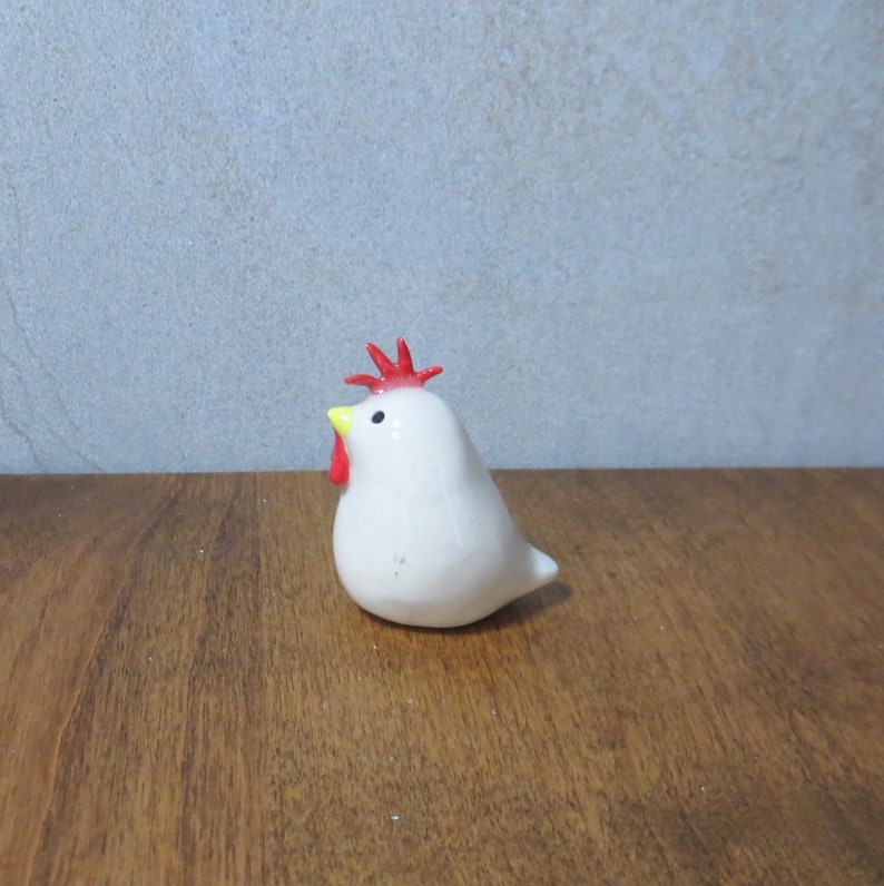 Ceramic Sculpture Rooster Chicken Chick Set of 3 image 6