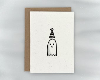 Spooky Cute Party Ghost - Birthday Gift Enclosure Mini Card | Premium Textured, 100% Recycled, GIVES BACK
