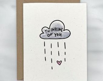 Lovely Rain Cloud - Thinking of You Card | Premium Textured, 100% Recycled, GIVES BACK