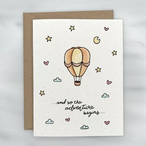 Hot Air Balloon Adventure Baby Shower Card - New Baby Card | Premium Textured, 100% Recycled, GIVES BACK