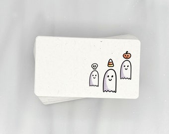 Trick or Treat Ghosts - Halloween Mini Note Cards (Pack of 56) | Premium Textured, 100% Recycled, GIVES BACK