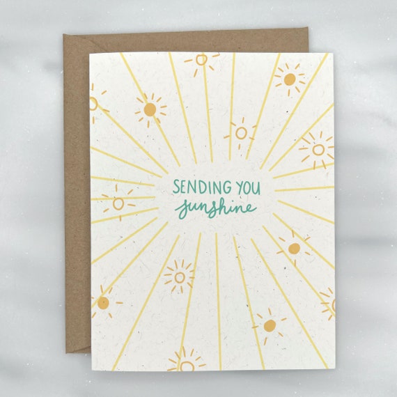 Sending you Sunshine - Encouragement / Thinking of You Card | Premium Textured, 100% Recycled, GIVES BACK