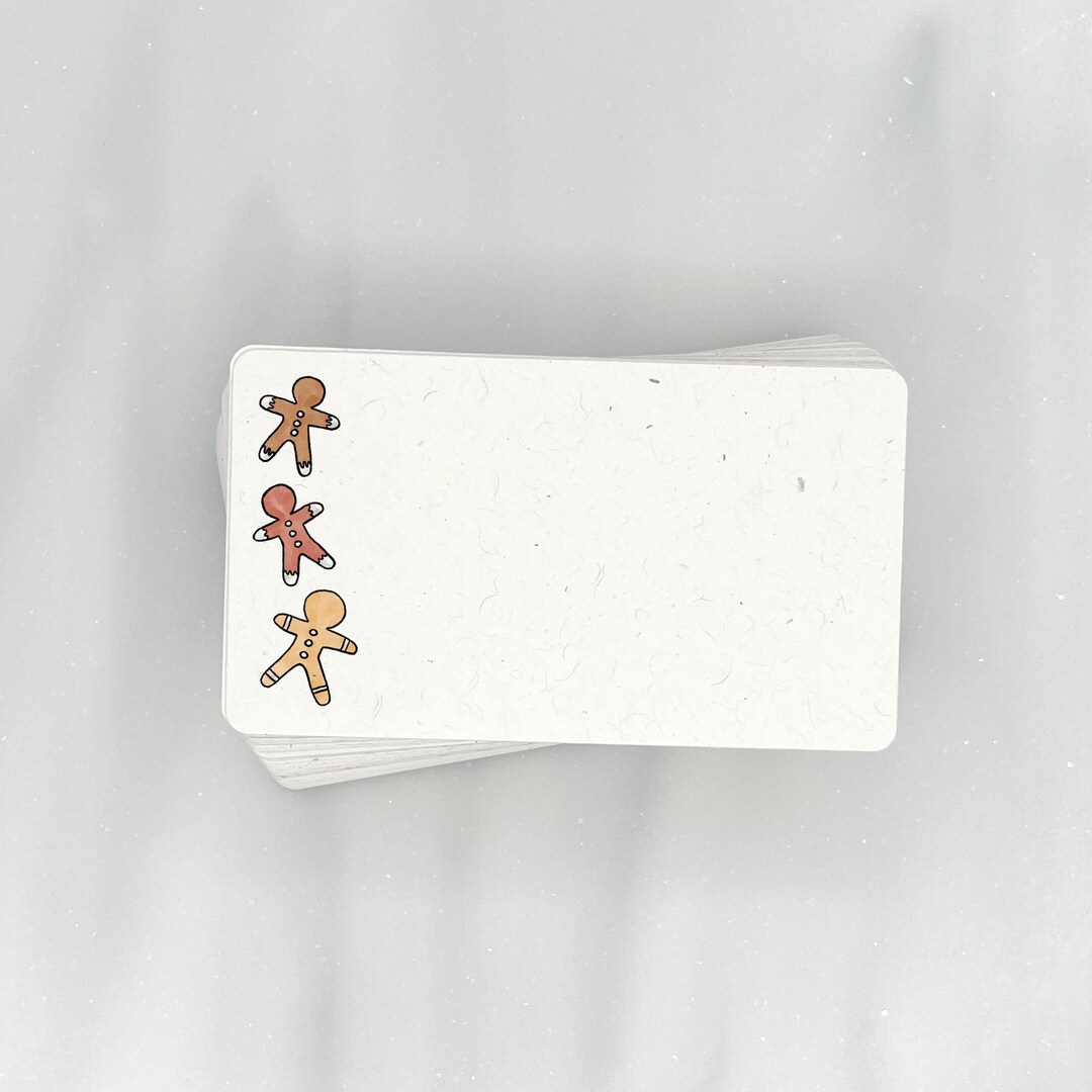 Gingerbread Note Design 3 Gingerbread Men - Mini Note Cards (pack of 56) | Premium Textured ...