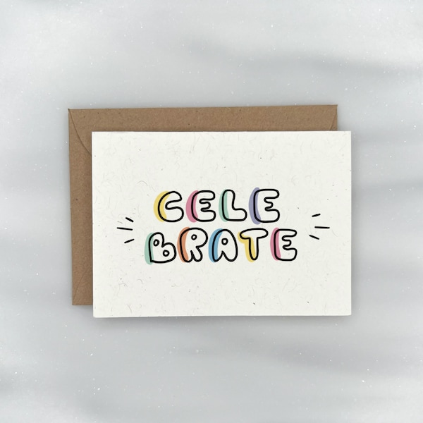 Colorful Celebrate - Gift Enclosure Mini Card | Premium Textured, 100% Recycled, GIVES BACK