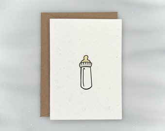 Cute Baby Bottle - Baby Shower Gift Enclosure Mini Card for New Baby | Premium Textured, 100% Recycled, GIVES BACK