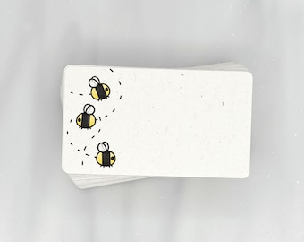 Three Buzzy Bees - Mini Note Cards (Pack of 56) | Premium Textured, 100% Recycled, GIVES BACK