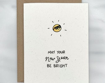 Sunny & Bright - Happy New Year Card | Premium Textured, 100% Recycled, GIVES BACK