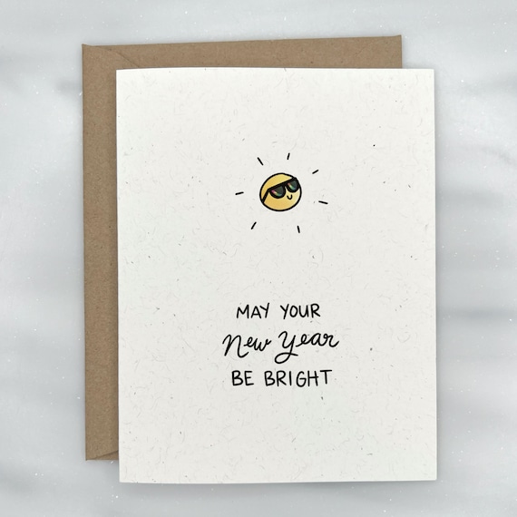 Sunny & Bright - Happy New Year Card | Premium Textured, 100% Recycled, GIVES BACK