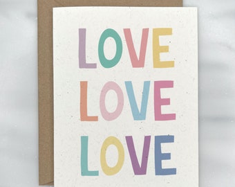 LOVE - Love & Friendship Greeting Card | Premium Textured, 100% Recycled, GIVES BACK