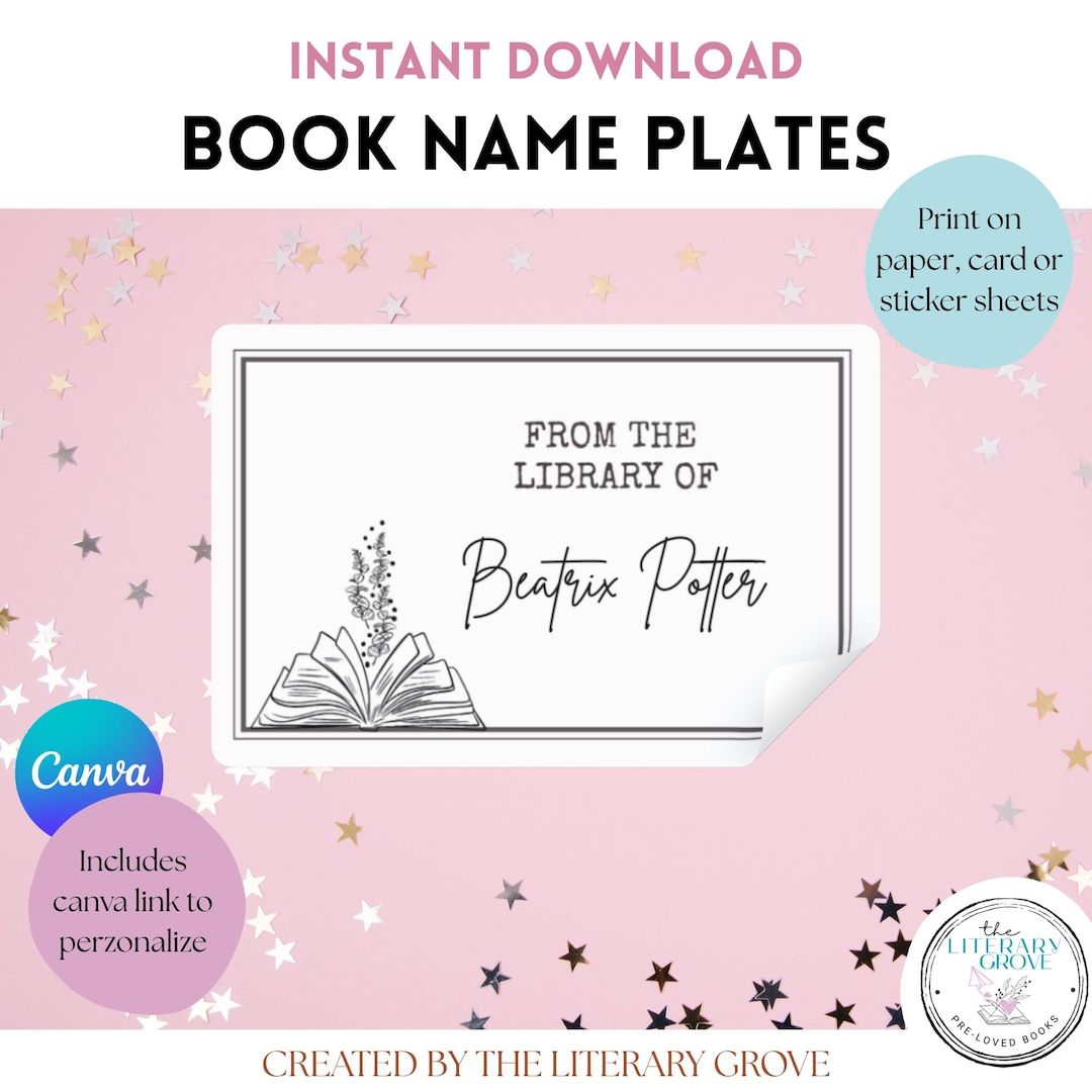 Customisable Book Plates | Editable Canva Template | Personalised “from ...