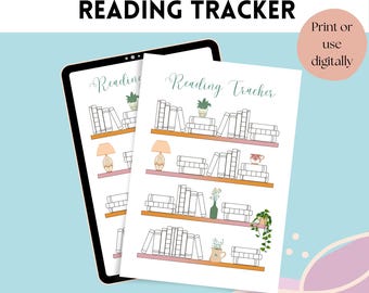 Bookshelf Reading Tracker | Printable Reading Log (Digital Download)