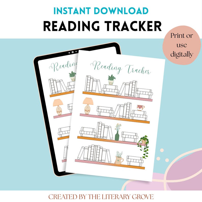 Bookshelf Reading Tracker | Printable Reading Log (digital Download) - Etsy