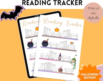 Registro de lectura de Halloween: Registro de lectura imprimible y espeluznante (descarga digital)