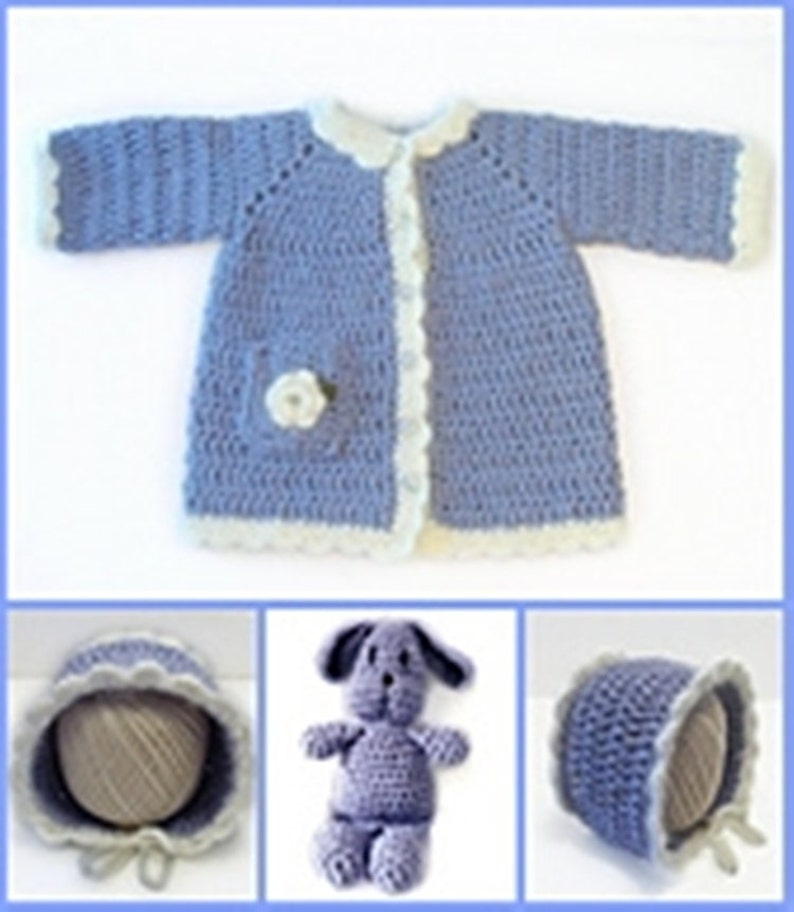 Toddler Cotton Coat and Bunny Crochet Pattern 686 image 1