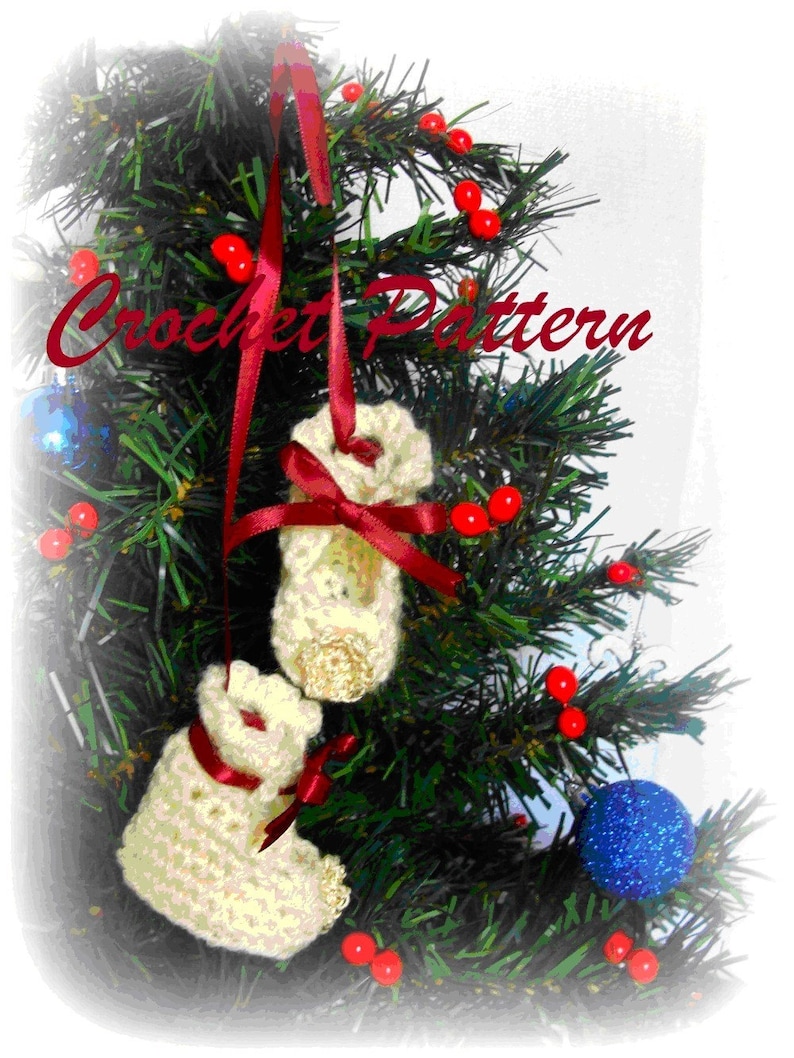 Baby Bootie Doll  Christmas Ornament Crochet Pattern. PDF image 0