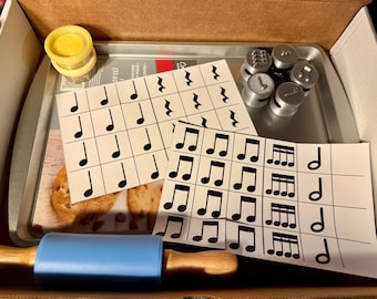 Rhythm Manipulative Kit for the Music Classroom: music craft dough stamps, simple meter for elementary classroom, music center manipulatives