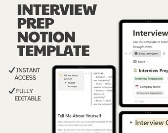 Notion Job Interview Preparation Template | Engineering | Software Engineering
