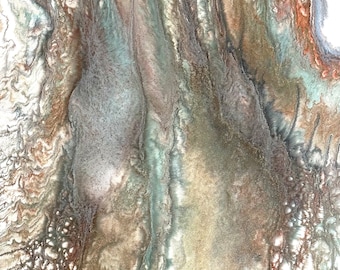 Ether Canyon- Handmade Original Fluid Acrylic Abstract Art 20 inch x 20 inch Gallery Wrapped Canvas