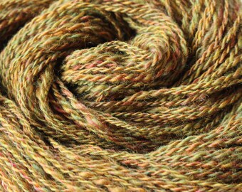 Hand spun wool yarn, Hedgerow, 2 ply worsted weight yarn, hand spun sweater yarn, blanket yarn, hat and mitten yarn