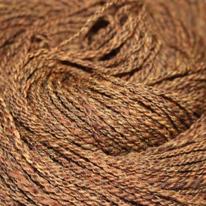 Hand spun yarn, Pumpkin Spice, 2 ply DK  weight, for knitting and crochet