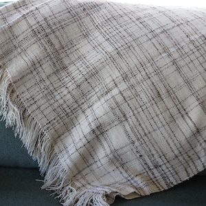Hand woven blanket, hand spun Cormo wool and alpaca, couch blanket, natural colored fibers, 55&quot; X 66&quot;, décor throw