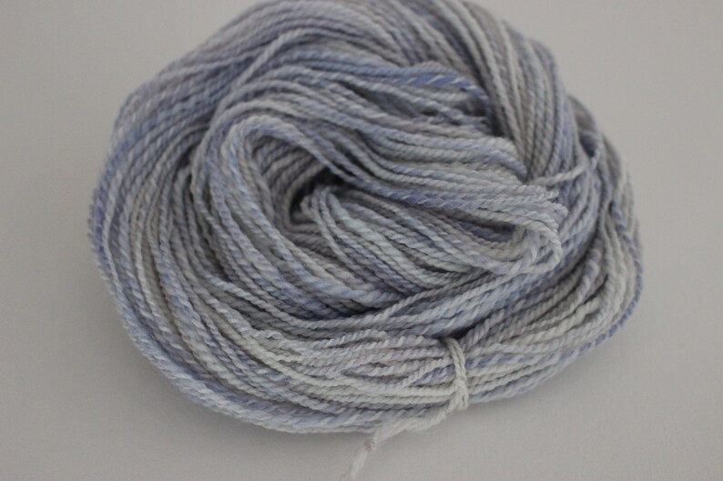 Handspun Merino wool silk 2 ply Cloudy Sky
