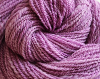 Hand spun Merino wool, Amethyst, 2ply DK weight yarn, soft shawl yarn, sweater yarn, hat and mitten yarn, baby sweater yarn