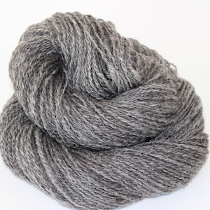 Hand spun Coopsworth wool and mohair, Slate Gray, 2 ply DK  weight yarn, sweater yarn, hat and mitten yarn
