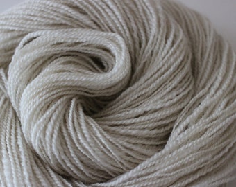 Hand spun BFL wool/ Alpaca yarn, Natural, undyed 2 ply DK weight yarn, knitting or crochet yarn, weaving yarn