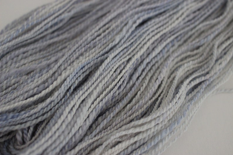 Handspun Merino wool silk 2 ply Cloudy Sky
