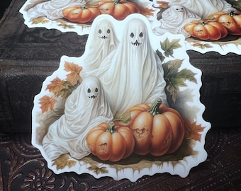 Vinyl Ghost Sticker Gestanst, Waterdicht, 2.5"