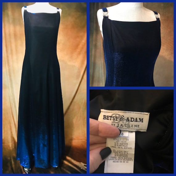 Vintage 80's Prom Dress, Small Blue Prom Dress, 80