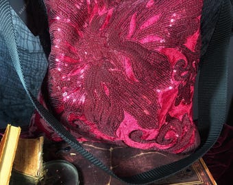 The Crimson Parlour Velvet Tote, Witchy Bags