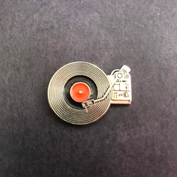 LAPEL PINS, Enamel Pins, Jacket Pins, Record Player Pin, Turntable Pin, Jacket Pins, Record