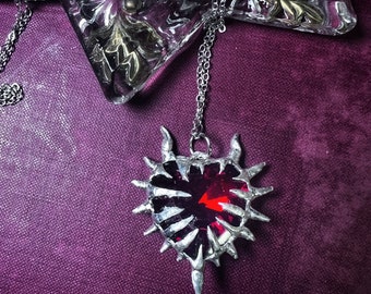 Heart Of Glass , hand soldered glass heart necklace