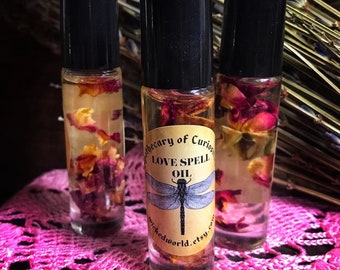 Love Spell, Witch Supplies, Candle Dressing Oil,Essential Oil Roll On, Body Oil, Purse Oil, Hoodoo Oil, Conjure, Witchcraft