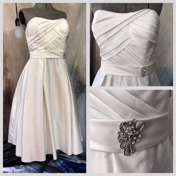 Vintage Wedding Dress, Size 14 Wedding Dress, Whit