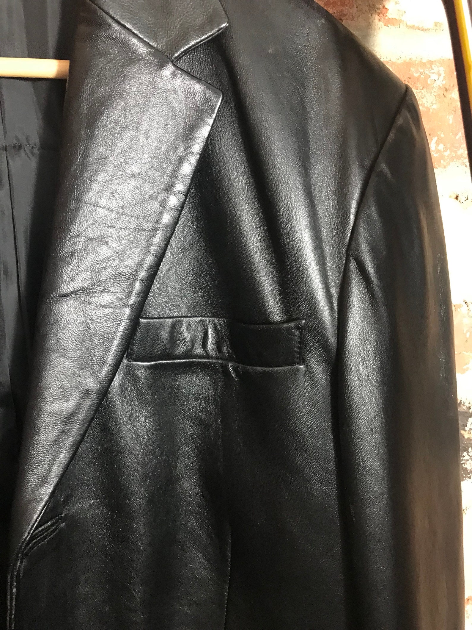 Patch Jacket Back Patch Mens Black Leather Jacket With Devil - Etsy