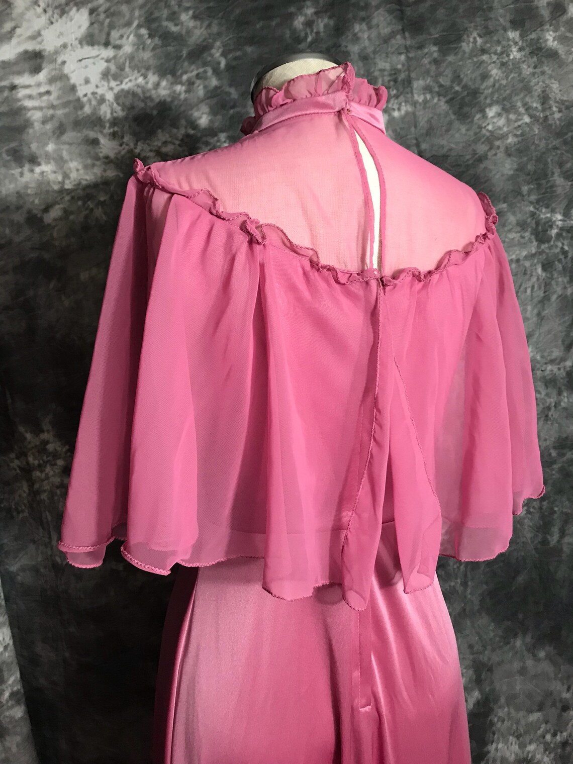 Vintage Maxi Dress 1970's Mauve Small Chiffon Pretty | Etsy