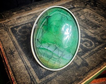 House of the Dragon Ring, Dragon Vein Agate Adjustable Ring , style 3
