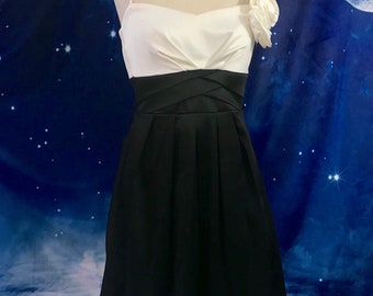 80s Prom Dress, Vintage Prom Dress, Black and White Dress, Black Cocktail Dress, Black Vintage Cocktail Dress, Small 80s prom dress