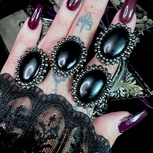 The “Ring of Protection”, Obsidian adjustable ring.