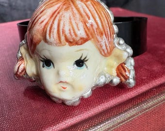 Vintage Figurine Cuff Bracelet