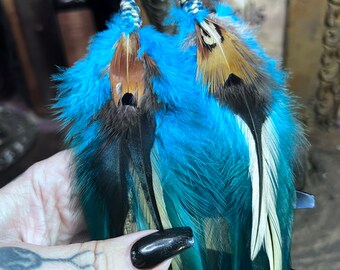 Blue Fairy Feather Earrings