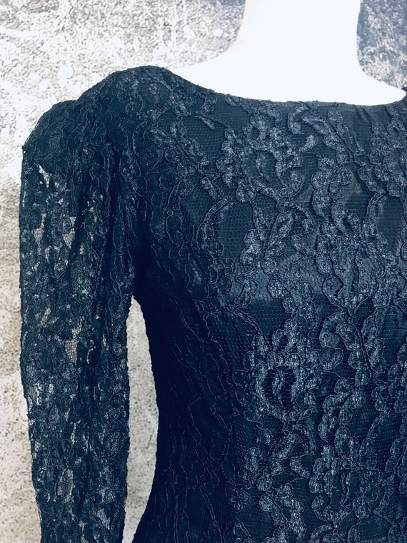 Vintage Black Lace Dress, Vintage Cocktail Dress,… - image 7