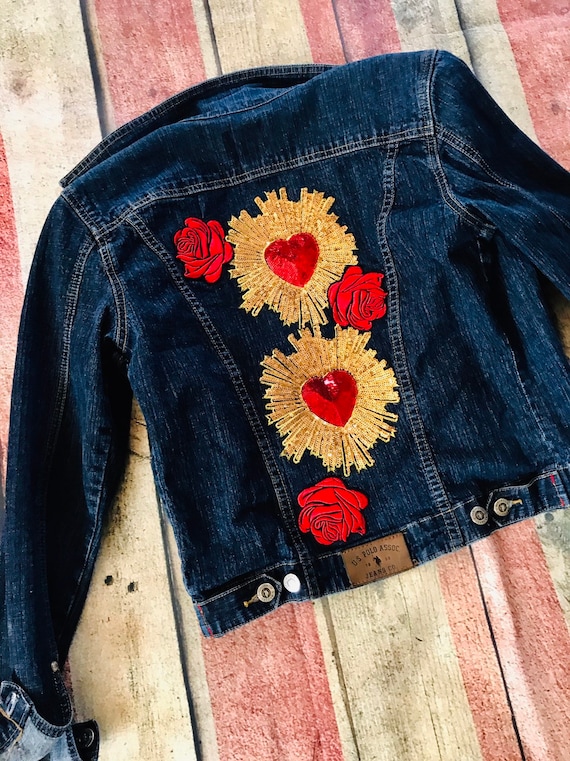 Custom Jean Jacket, Jean Jacket, Backpatch Denim Jacket, Sacred 